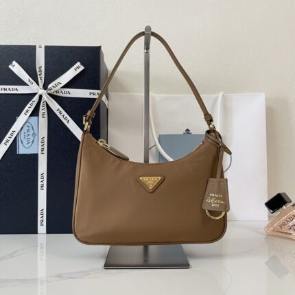Prada Re-Edition 2005 Re-Nylon Shoulder Bag Camel