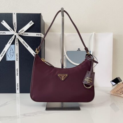 Prada Re-Edition 2005 Re-Nylon Shoulder Bag Burgundy