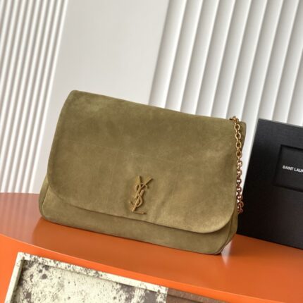Saint Laurent Jamie 4.3 Suede Chain Bag (Olive Green)
