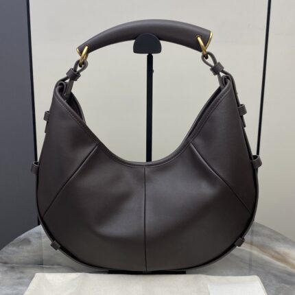 Saint Laurent Large Crescent Hobo Bag in Smooth Leather