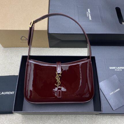 YSL Patent Leather Shoulder Bag with Monogram