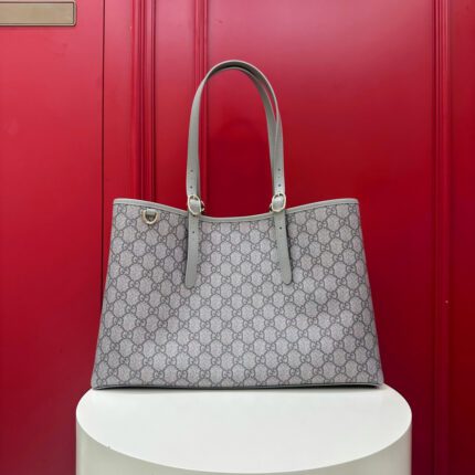 Gucci GG Canvas Shoulder Bag with Leather Handles