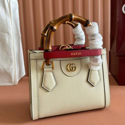 Gucci Diana Bamboo Handle Tote Bag with Color-Block Details